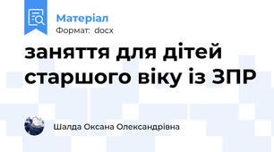 заняття для дітей старшого віку із ЗПР