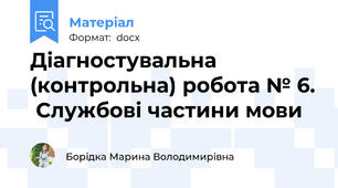Діагностувальна (контрольна) робота № 6.  Службові частини мови