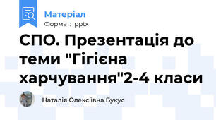 СПО. Презентація до теми "Гігієна харчування"2-4 класи