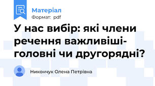 У нас вибір: які члени речення важливіші- головні чи другорядні?