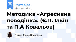 Методика «Агресивна поведінка» (Є.П. Ільїн та П.А Ковальов)