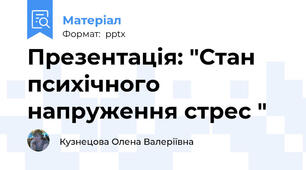 Презентація: "Стан психічного напруження cтрес "