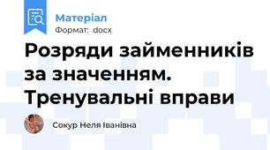 Розряди займенників за значенням. Тренувальні вправи