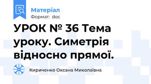 УРОК № 36 Тема уроку. Симетрія відносно прямої.
