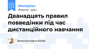 Дванадцять правил повведінки під час дистанційного навчання