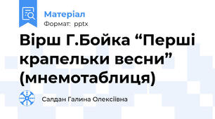 Вірш Г.Бойка “Перші крапельки весни” (мнемотаблиця)
