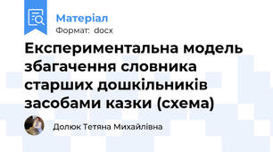 Експериментальна модель збагачення словника старших дошкільників засобами казки (схема)