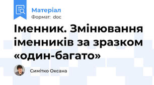 Іменник. Змінювання іменників за зразком «один-багато»