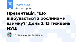 Презентація. "Що відбувається з рослинами взимку?" День 2. 13 тиждень НУШ