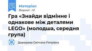 Гра «Знайди відмінне і однакове між деталями LEGO» (молодша, середня група)