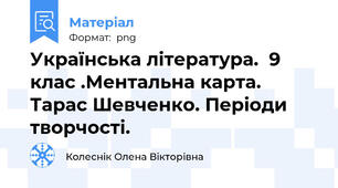 Українська література.  9 клас .Ментальна карта. Тарас Шевченко. Періоди творчості.