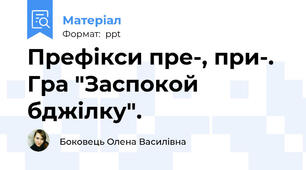 Префікси пре-, при-. Гра "Заспокой бджілку".