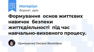 Формування  основ життєвих навичок  безпеки життєдіяльності  під час навчально-виховного процесу.