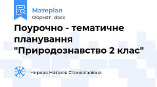Поурочно - тематичне планування "Природознавство 2 клас"