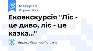 Екоекскурсія "Ліс - це диво, ліс - це казка..."