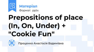 Prepositions of place (In, On, Under) + "Cookie Fun"