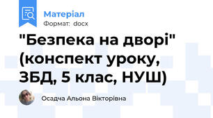 "Безпека на дворі" (конспект уроку, ЗБД, 5 клас, НУШ)