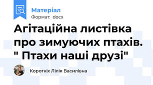 Агітаційна листівка про зимуючих птахів. " Птахи наші друзі"