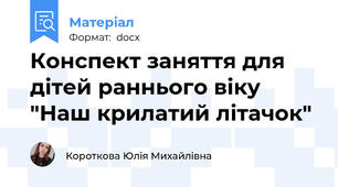 Конспект заняття для дітей раннього віку "Наш крилатий літачок"