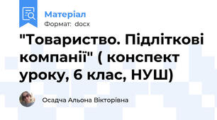"Товариство. Підліткові компанії" ( конспект уроку, 6 клас, НУШ)
