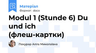 Modul 1 (Stunde 6) Du und ich (флеш-картки)