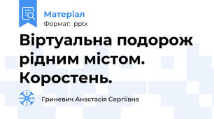 Віртуальна подорож рідним містом. Коростень.