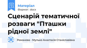 Сценарій тематичної розваги "Пташки рідної землі"