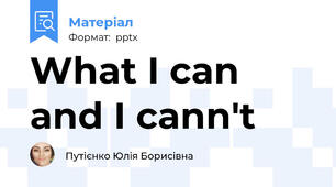 What I can and I cann't