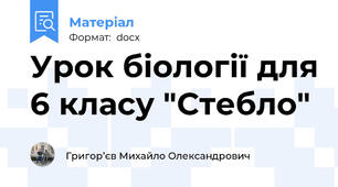 Урок біології для 6 класу "Стебло"