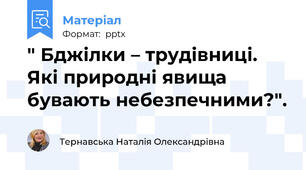 " Бджілки – трудівниці. Які природні явища бувають небезпечними?".