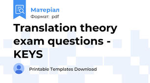Translation theory exam questions - KEYS