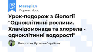 Урок-подорож з біології "Одноклітинні рослини. Хламідомонада та хлорела - одноклітинні водорості"