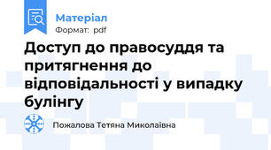 Доступ до правосуддя та притягнення до відповідальності у випадку булінгу