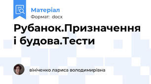 Рубанок.Призначення і будова.Тести