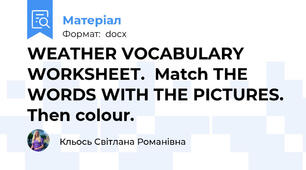 WEATHER VOCABULARY WORKSHEET.  Match THE WORDS WITH THE PICTURES. Then colour.