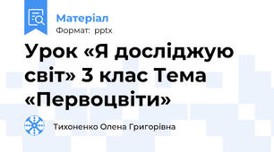 Урок «Я досліджую світ» 3 клас Тема «Первоцвіти»