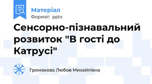 Сенсорно-пізнавальний розвиток "В гості до Катрусі"