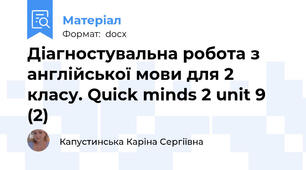 Діагностувальна робота з англійської мови для 2 класу. Quick minds 2 unit 9 (2)