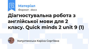 Діагностувальна робота з англійської мови для 2 класу. Quick minds 2 unit 9 (1)
