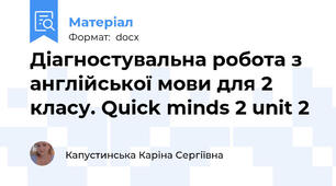 Діагностувальна робота з англійської мови для 2 класу. Quick minds 2 unit 2