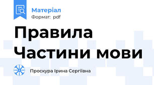 Правила Частини мови