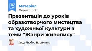 Презентація до уроків образотворчого мистецтва та художньої культури з теми "Жанри живопису"
