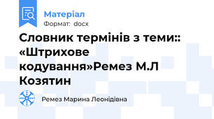 Словник термінів з теми:: «Штрихове кодування»Ремез М.Л Козятин