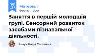 Заняття в першій молодшій групі. Сенсорний розвиток засобами пізнавальної діяльності.