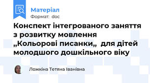 Конспект інтегрованого заняття з розвитку мовлення ,,Кольорові писанки,,  для дітей молодшого дошкільного віку