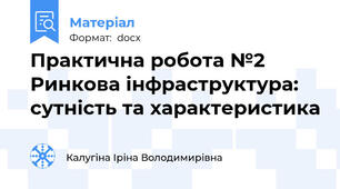 Практична робота №2  Ринкова інфраструктура: сутність та характеристика