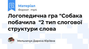 Логопедична гра "Собака побачила  "2 тип слогової структури слова