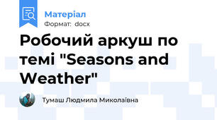 Робочий аркуш по темі "Seasons and Weather"