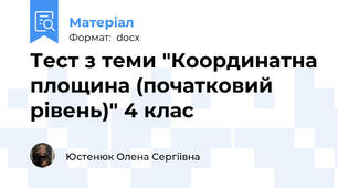 Тест з теми "Координатна площина (початковий рівень)" 4 клас
