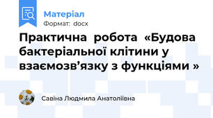 Практична  робота  «Будова бактеріальної клітини у взаємозв’язку з функціями »